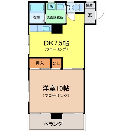 県立病院西口 徒歩4分 4階の物件間取画像